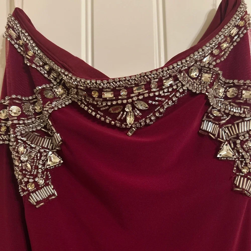Rachel Allan Burgundy Two-Piece Prom Dress size 6 - Picture 16 of 16